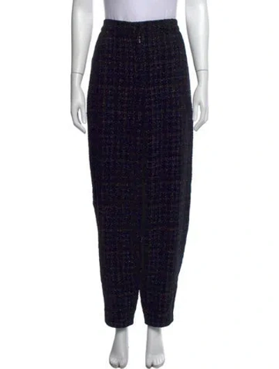 Pre-owned Chanel 2021 Straight Leg Pants In Black/metallic