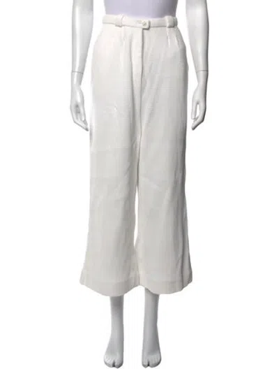 Pre-owned Chanel 2021 Straight Leg Pants W/ Tags In White
