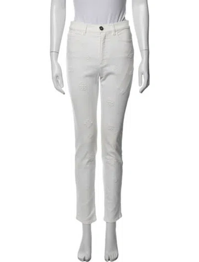 Pre-owned Chanel 2021 Straight Leg Pants In White