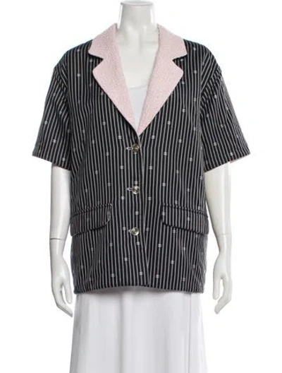 Pre-owned Chanel 2021 Striped Blazer In Black
