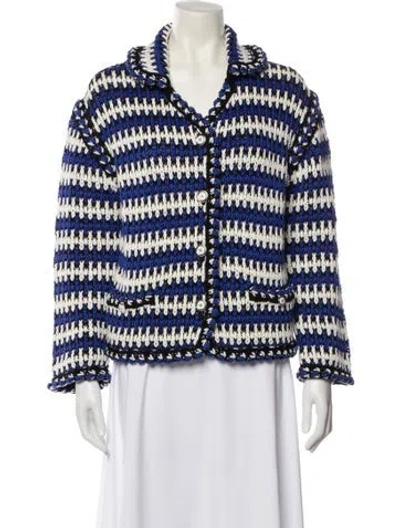 Pre-owned Chanel 2021 Striped Sweater In Blue