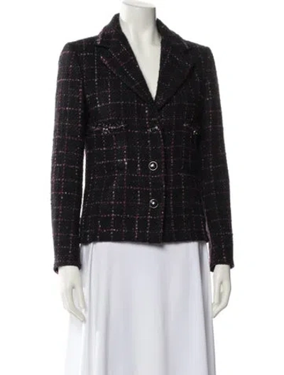 Pre-owned Chanel 2021 Tweed Blazer In Black