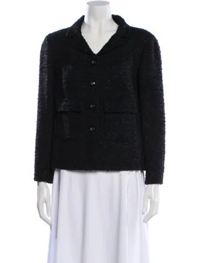 Pre-owned Chanel 2021 Tweed Blazer In Black