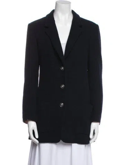 Pre-owned Chanel 2021 Tweed Blazer In Blue