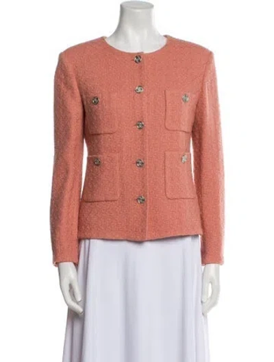 Pre-owned Chanel 2021 Tweed Blazer In Pink