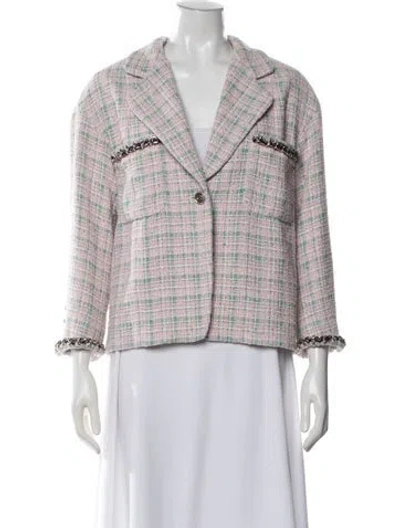 Pre-owned Chanel 2021 Tweed Blazer In Pink