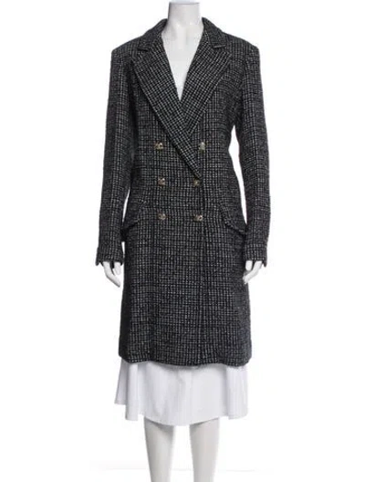 Pre-owned Chanel 2021 Tweed Pattern Coat W/ Tags In Black