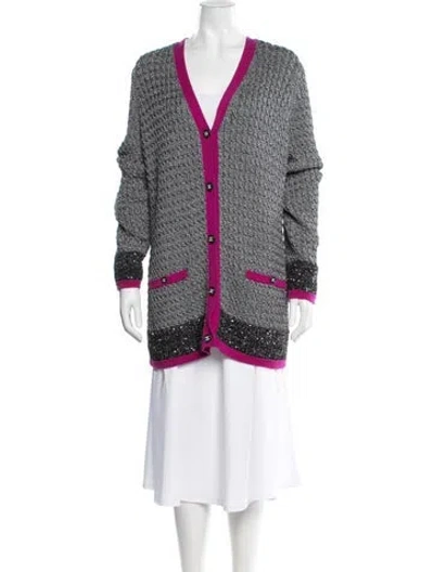 Pre-owned Chanel 2021 Tweed Pattern Sweater In Gray