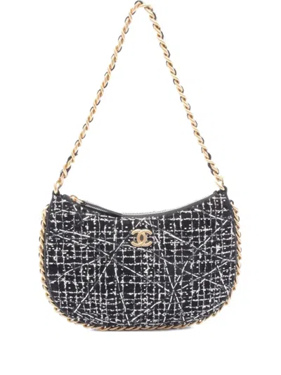 Pre-owned Chanel 2021 Tweed Shoulder Bag In Black