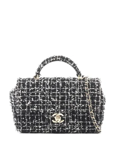 Pre-owned Chanel 2021 Tweed Tote Bag In Black