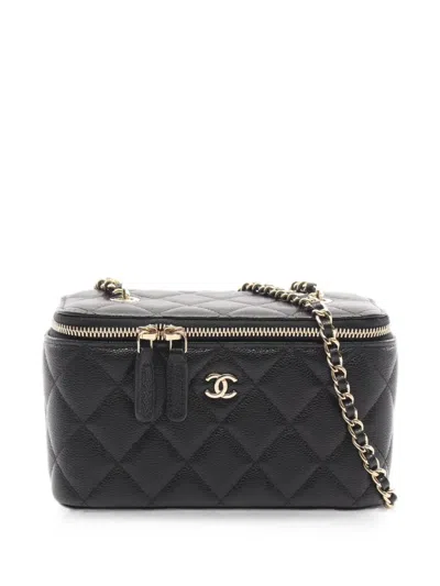 Chanel 2021 Vanity Matelassé Shoulder Bag In Black