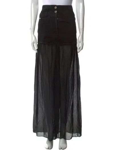 Pre-owned Chanel 2021 Wide Leg Jeans In Black