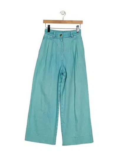 Pre-owned Chanel 2021 Wide Leg Jeans In Blue
