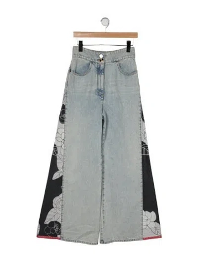Pre-owned Chanel 2021 Wide Leg Jeans In Blue