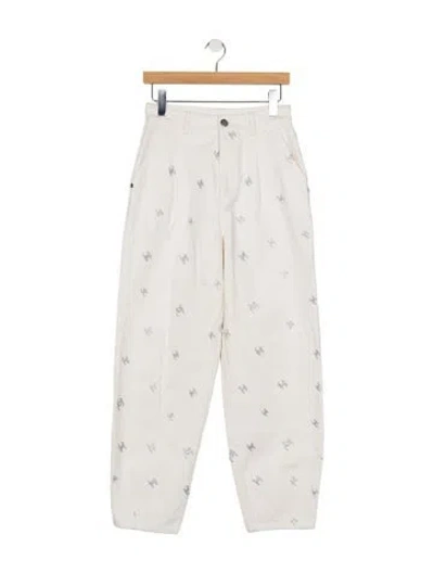Pre-owned Chanel 2021 Wide Leg Jeans In White