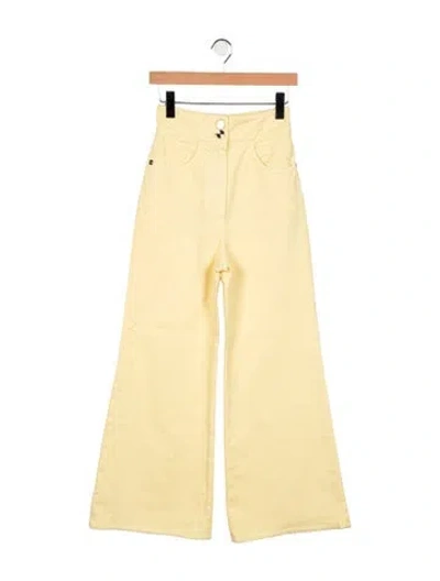 Pre-owned Chanel 2021 Wide Leg Jeans In Yellow