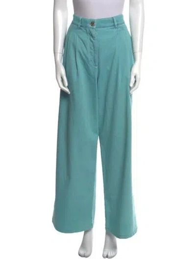 Pre-owned Chanel 2021 Wide Leg Pants In Blue