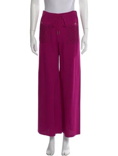 Pre-owned Chanel 2021 Wide Leg Pants In Pink