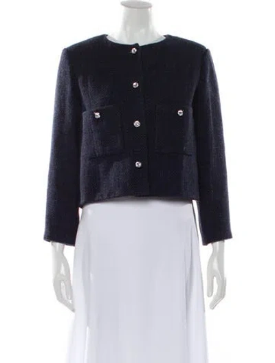 Pre-owned Chanel 2021 Wool Evening Jacket In Blue