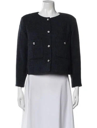 Pre-owned Chanel 2021 Wool Evening Jacket In Blue