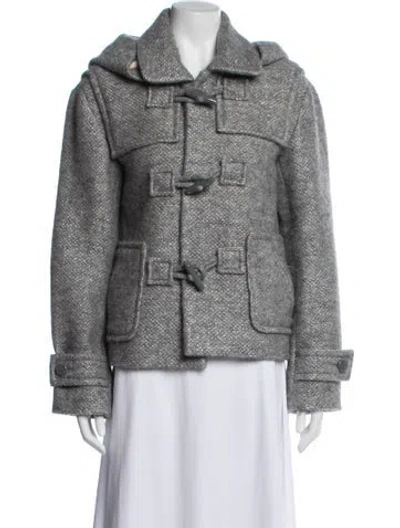 Pre-owned Chanel 2021 Wool Peacoat In Gray