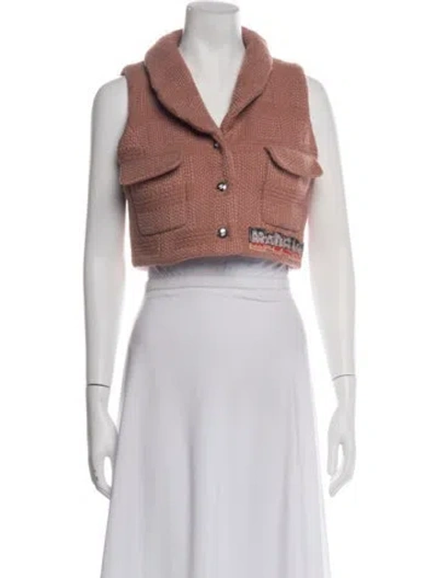Pre-owned Chanel 2021 Wool Vest W/ Tags In Black/orange