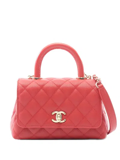 Pre-owned Chanel 2021 Xxs Quilted Handbag In Red