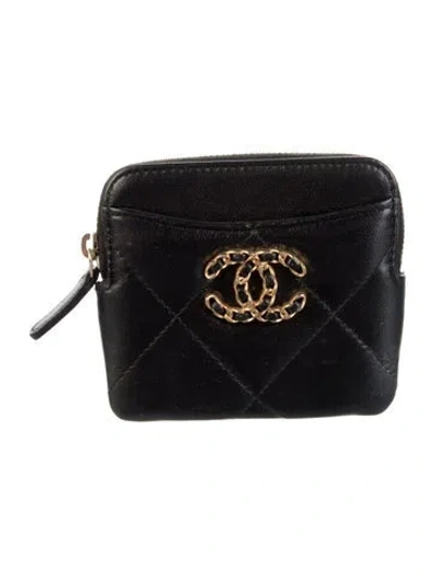 Pre-owned Chanel 2021-2022 19 Wallet In Black