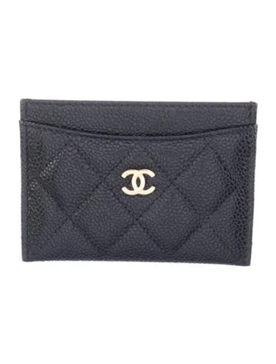 Pre-owned Chanel 2021-2022 Card Holder Card Holder In Black
