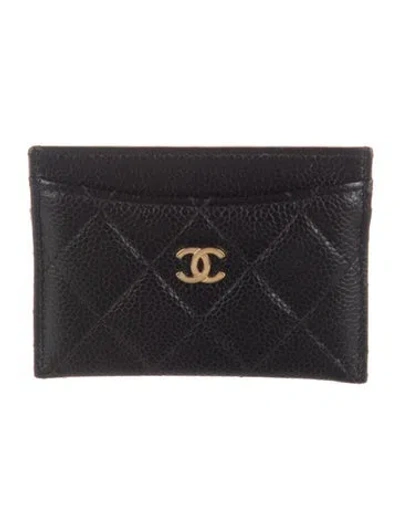 Pre-owned Chanel 2021-2022 Card Holder Card Holder In Black