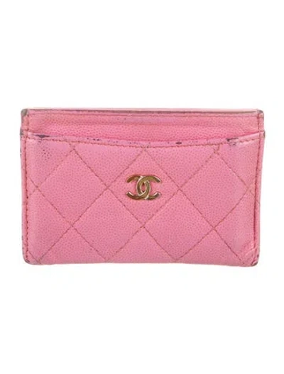 Pre-owned Chanel 2021-2022 Card Holder Card Holder In Pink