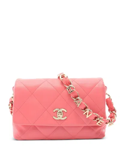 Pre-owned Chanel 2021-2022 Logo-detail Shoulder Bag In Pink