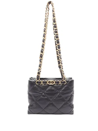 Pre-owned Chanel 2021-2026 Cc Quilted Lambskin Chain Shopping Bag Shoulder Bag