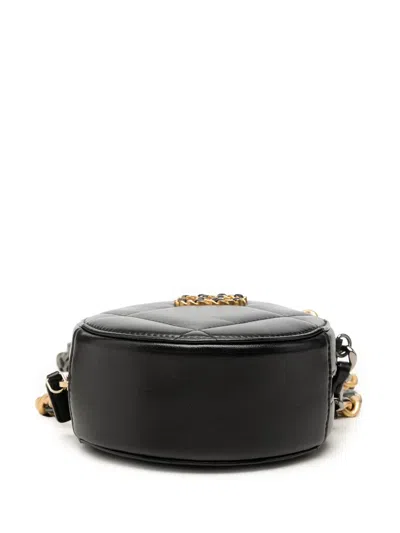 Pre-owned Chanel 2021-2026 Lambskin 19 Round Clutch With Chain Satchel In Black