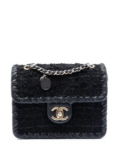 Pre-owned Chanel 2021-2026 Mini Tweed My Own Frame Flap Crossbody Bag In Black