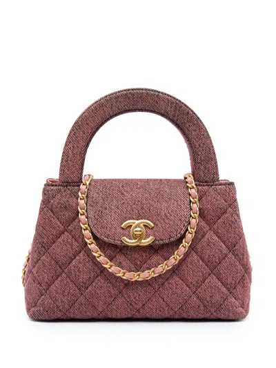 Pre-owned Chanel 2021-2026 Nano Washed Denim Kelly Shopper Bag Satchel In Pink