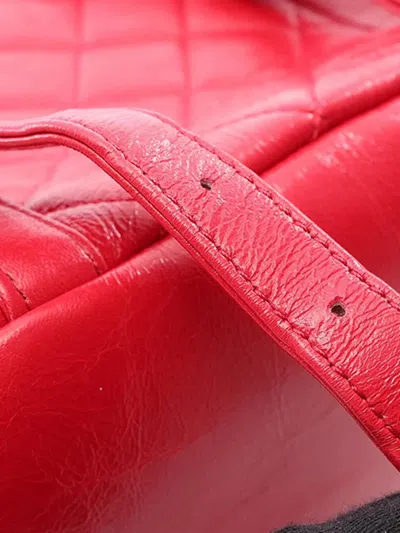 Pre-owned Chanel 2021-2026 Small Glazed Aged Calfskin Duma Backpack In Red