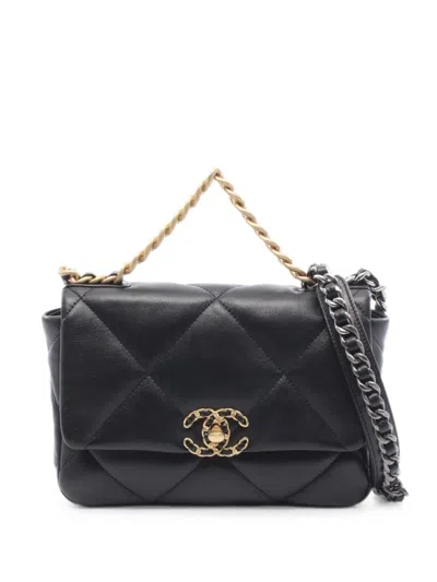 Pre-owned Chanel 2021s 19  Quilted Tote Bag In Black