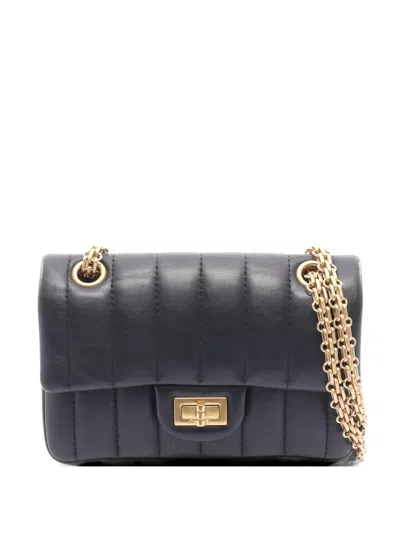 Pre-owned Chanel 2021s 2.55 Double Chain Shoulder Bag In Blue