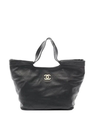 Pre-owned Chanel 2021s Caviar-leather Tote Bag In Black