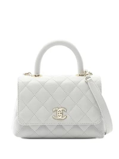 Pre-owned Chanel 2021s Coco Handle Xxs Handbag In White