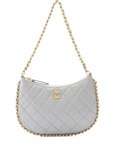 Pre-owned Chanel 2021s Diamond Quilting Shoulder Bag In Gray