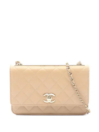 Pre-owned Chanel 2021s Diamond-quilting Shoulder Bag In Neutral