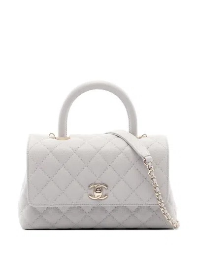 Chanel 2021s Diamond-quilting Tote Bag In Gray