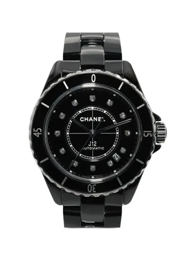 Pre-owned Chanel 2021s J12 Diamond 38mm Watch In Black