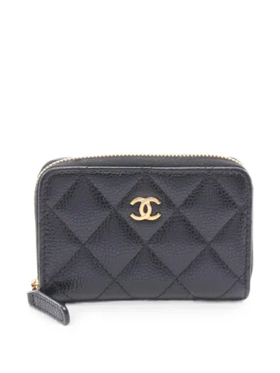Pre-owned Chanel 2021s Leather Wallet In Black