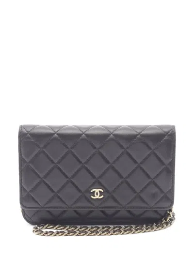 Pre-owned Chanel 2021s Matelasse Chain Wallet In Brown