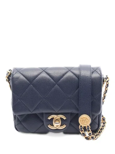 Pre-owned Chanel 2021s Matelassé Mini Bag In Blue