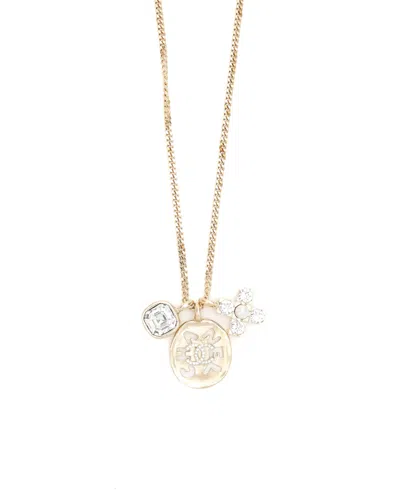 Chanel 2021s Multi Motif Rhinestone Necklace In Gold