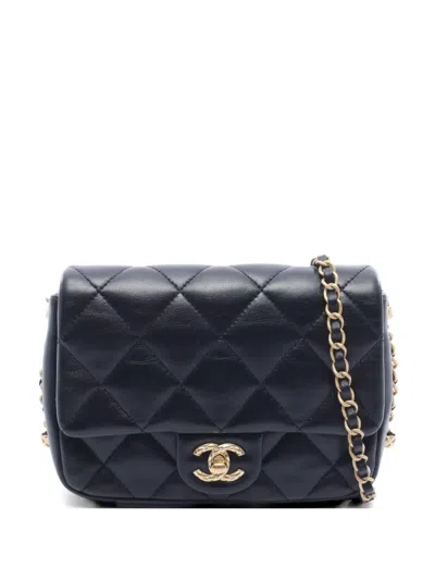 Pre-owned Chanel 2021s Small Classic Flap Shoulder Bag In Black